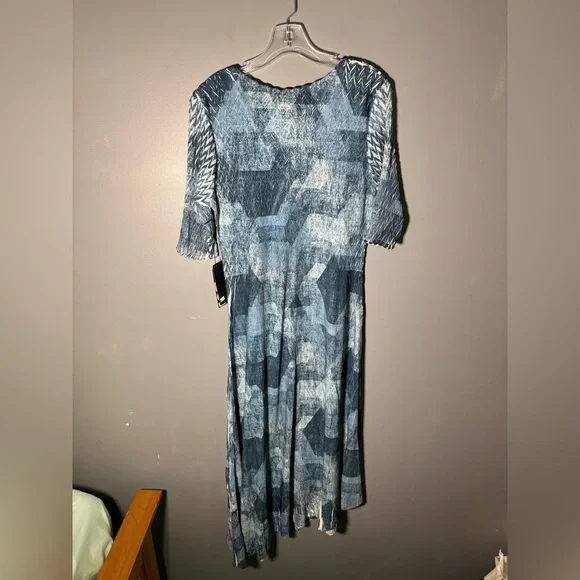 Komarov Lace Sleeve Charmeuse & Chiffon Cocktail Dress Womens Size XL - Picture 4 of 7